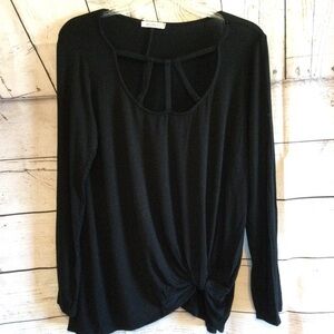 Black Promesa Long Sleeve Detailed Women's Top Size XL